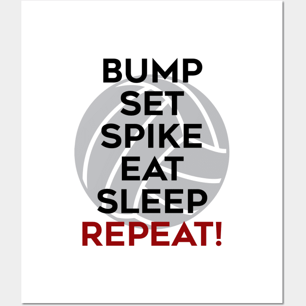 Bump Set Spike Eat Sleep Repeat Wall Art by Venus Complete